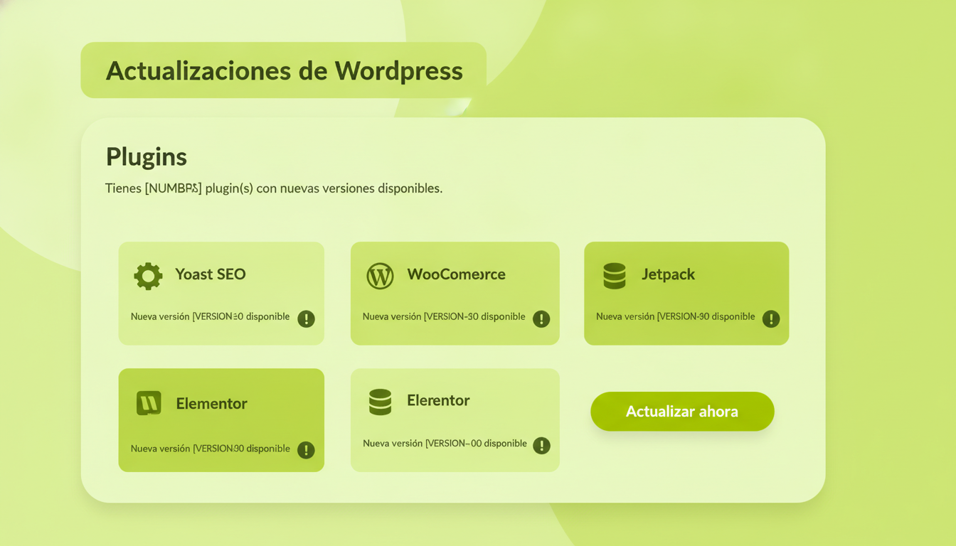 Tauler WordPress mostra plugins amb actualitzacions pendents disponibles