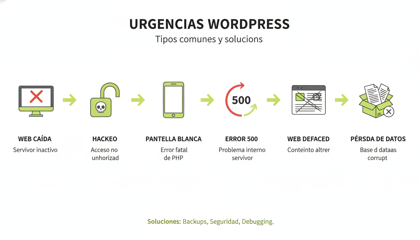Emergències WordPress: web caiguda, hackeig, error 500 i defacement