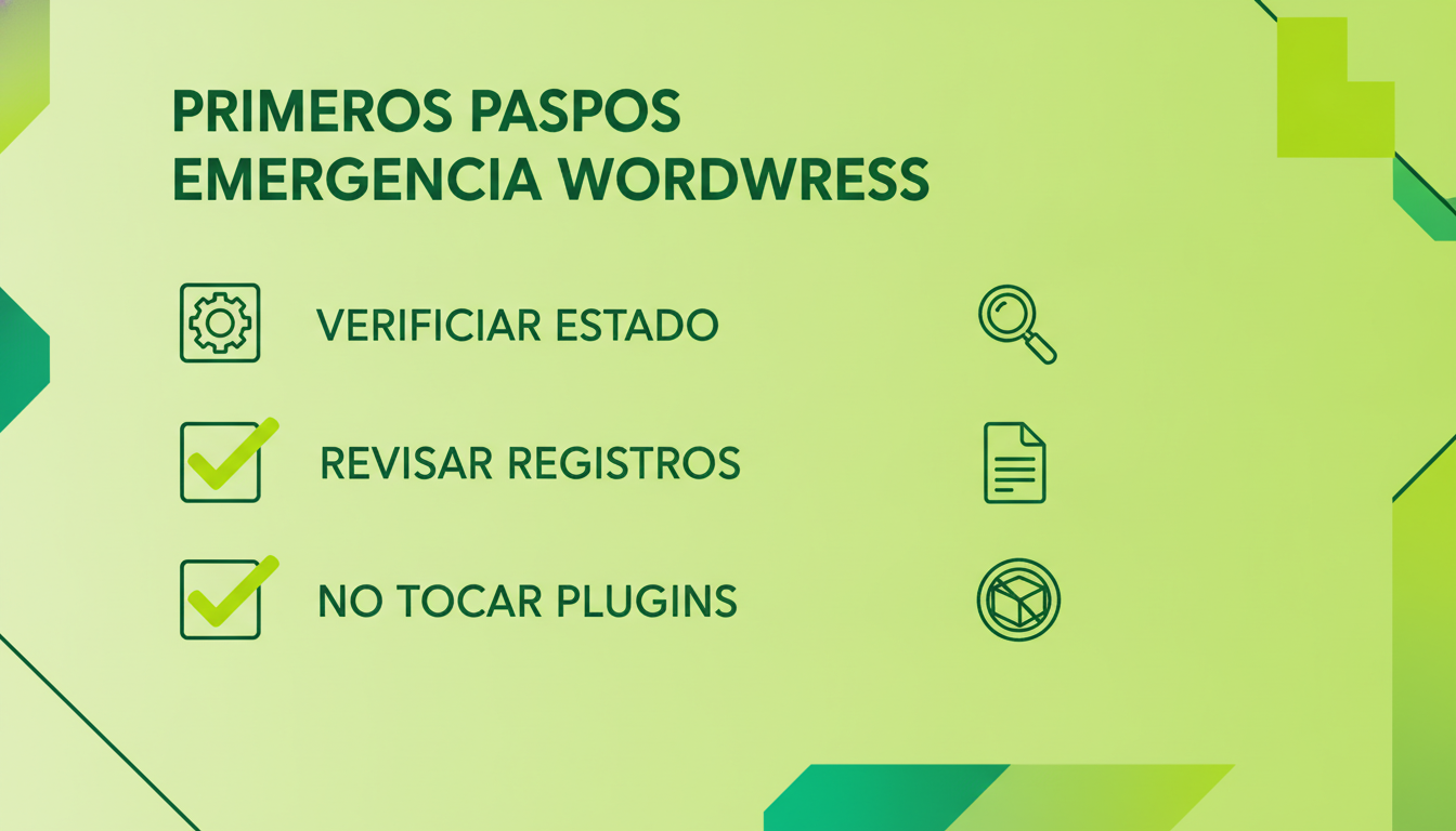 Checklist emergència WordPress: verificar estat, revisar logs, no modificar plugins