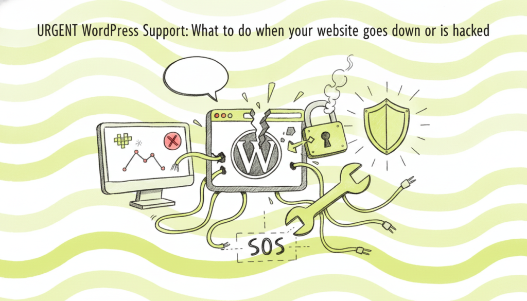 Servidor WordPress con alerta crítica de seguridad y caída web