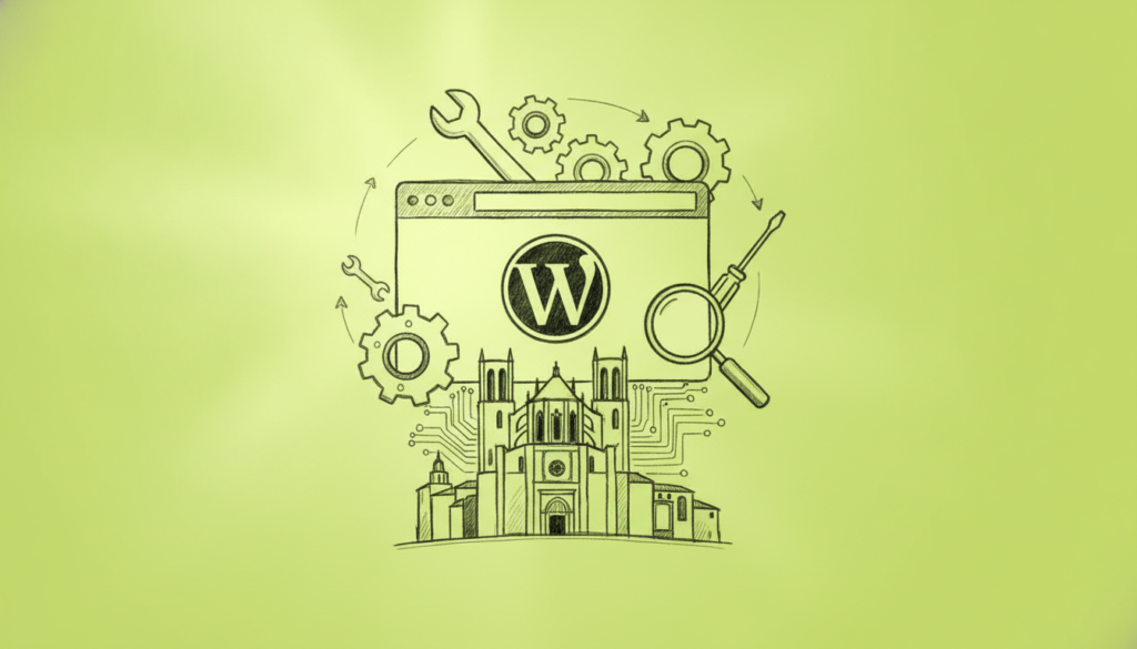 Técnico profesional realizando mantenimiento WordPress con seguridad garantizada