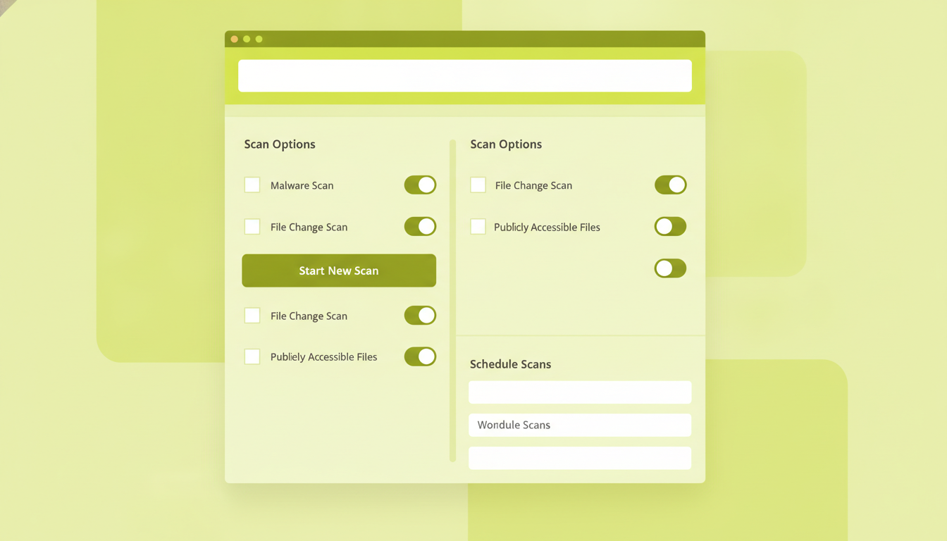 Interfície de configuració de Wordfence WordPress amb opcions d'escaneig actives de seguretat
