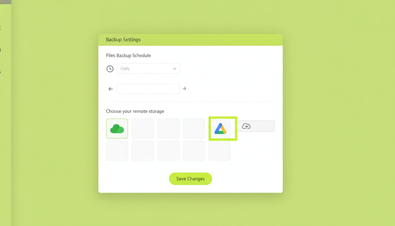 Panell de configuració UpdraftPlus amb opcions de còpies de seguretat