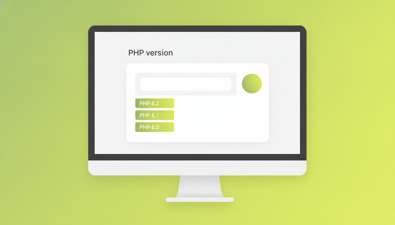 Panell d'allotjament amb el selector de versió de PHP per a WordPress
